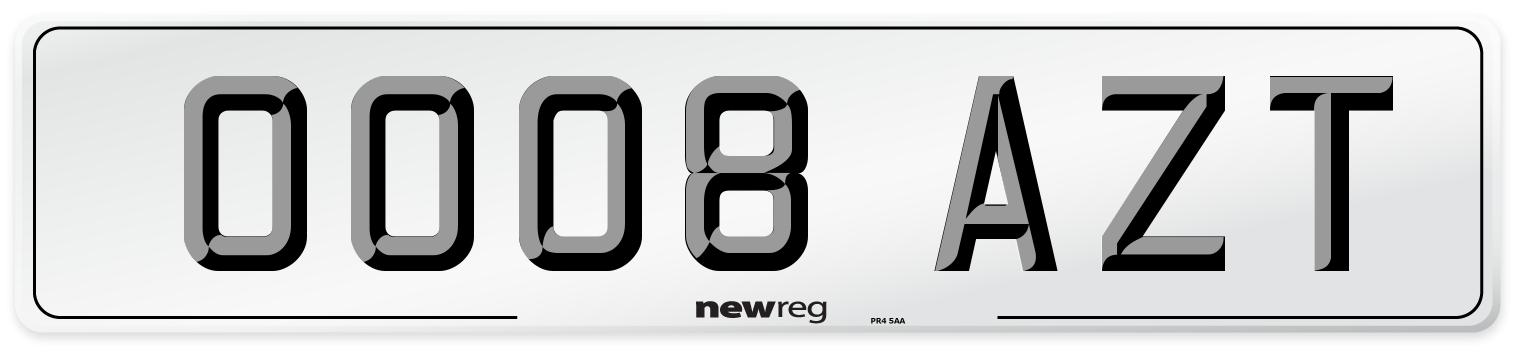 OO08 AZT Number Plate from New Reg